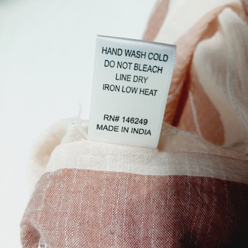 Aakaa, Cotton Striped Kimono in Neutral Shades of Dusty Rose and Cream, One Size - Picture 10 of 10